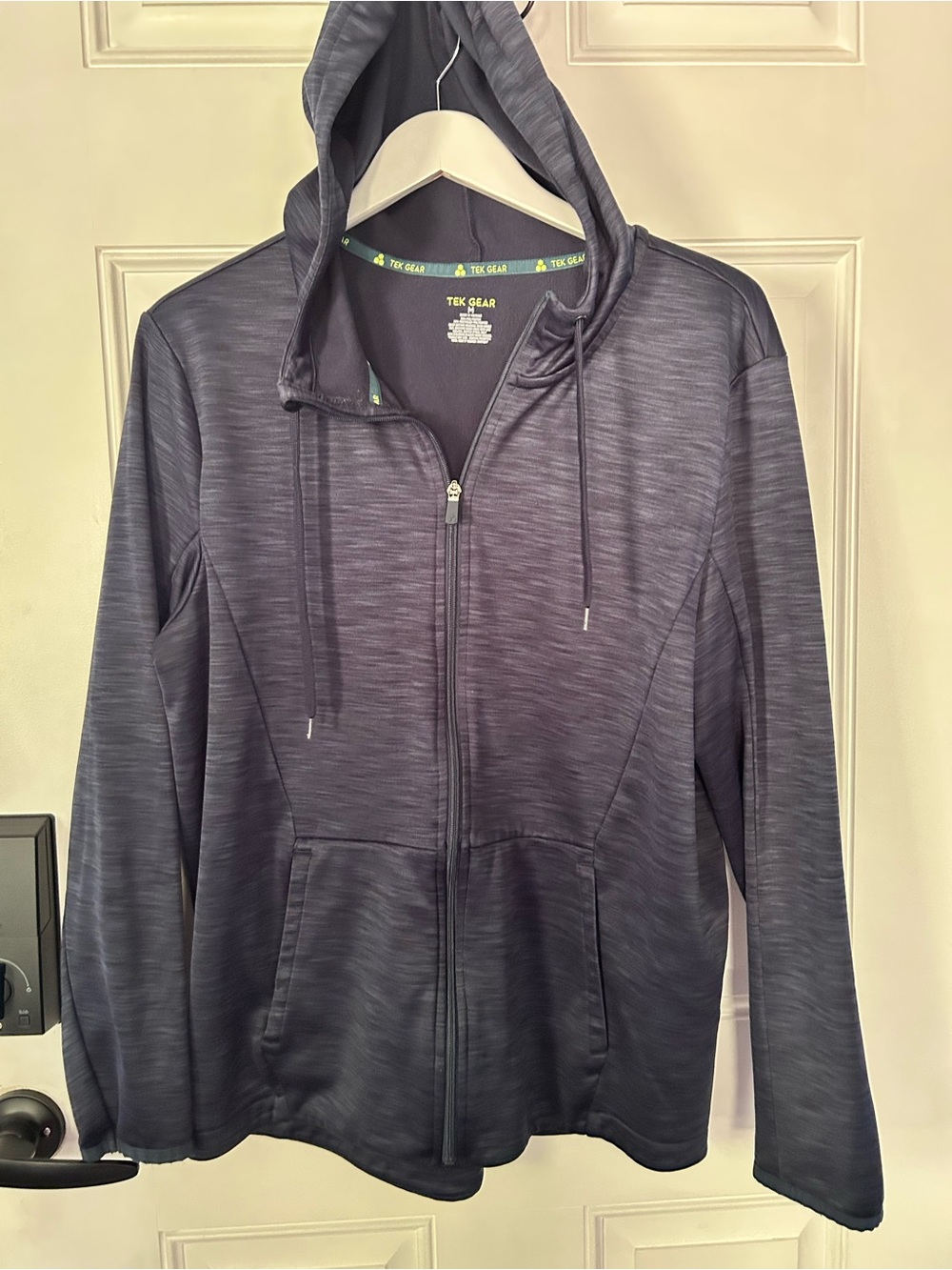 tek gear women's heathered charcoal full-zip hoodie